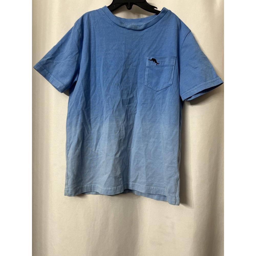 Tommy Bahama Boys Blue Hombre, Pocket T-Shirt Size S (5-6) Short Sleeve H13